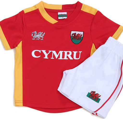 Kids Gold Flash Welsh Cymru Football Kit
