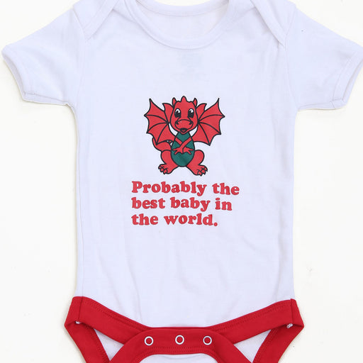 Probably The Best Baby in The World - Welsh Dragon Baby Vest