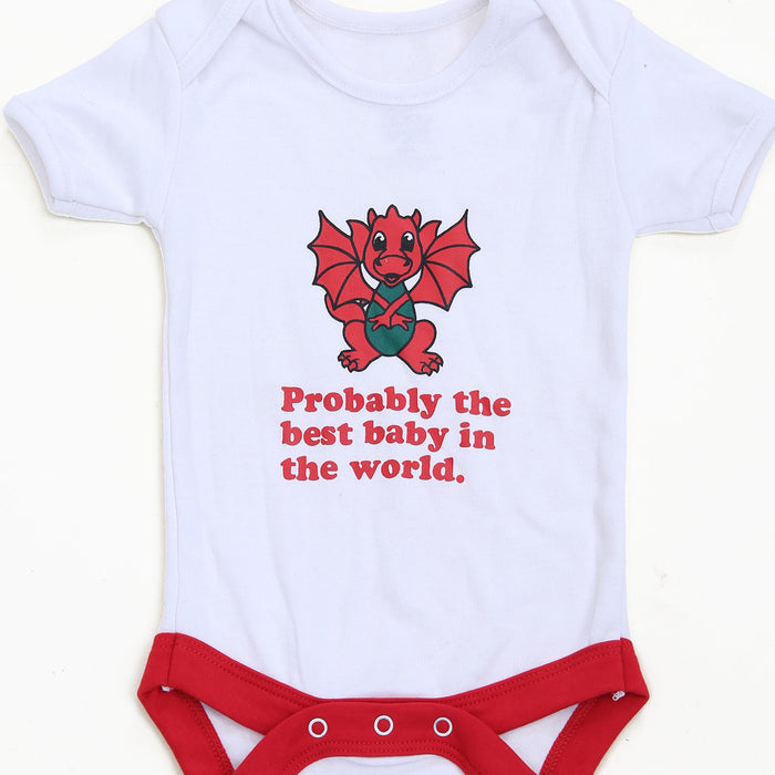 Probably The Best Baby in The World - Welsh Dragon Baby Vest