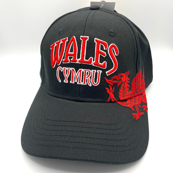 Cymru Wales Dragon Cap - Black