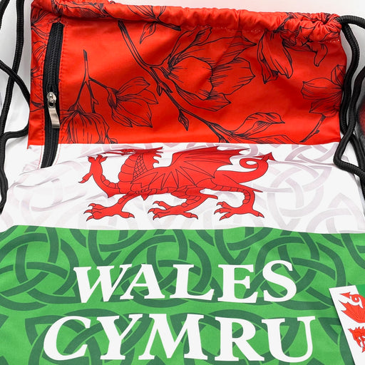 Welsh Dragon Cymru Gym Bag - Aztec Stripe