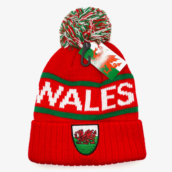 Welsh Rugby Shield Bobble Hat - RGW Bobble