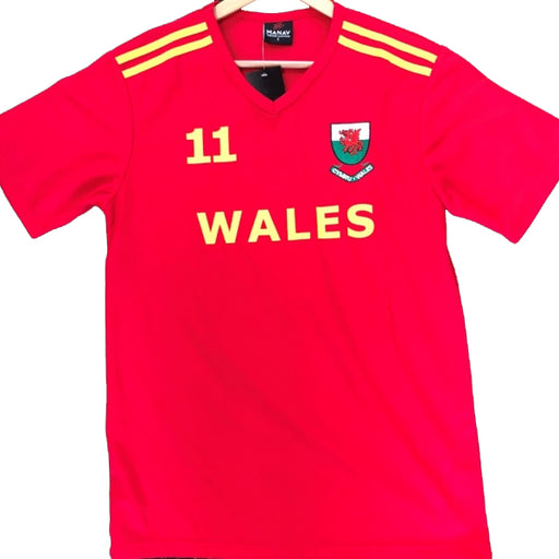 Poly V-Neck Gold Football Shirt 11 Wales