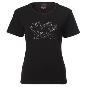 Girls Diamante Dragon Skinny T-shirt