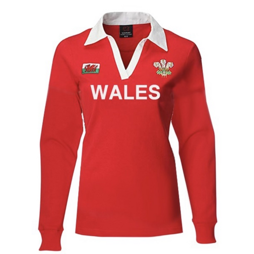 Hannah Ladies Long Sleeve Welsh 'WALES' Rugby Shirt
