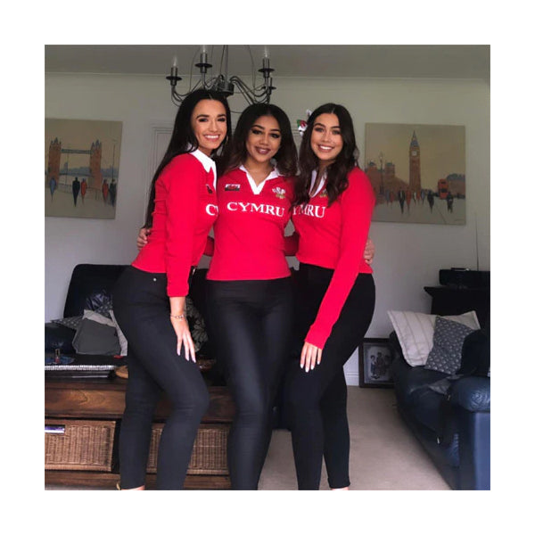 Hannah Ladies Long Sleeve Welsh 'CYMRU' Rugby Shirt