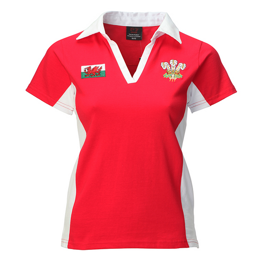 Ladies Contrast Short Sleeved Rugby Shirt