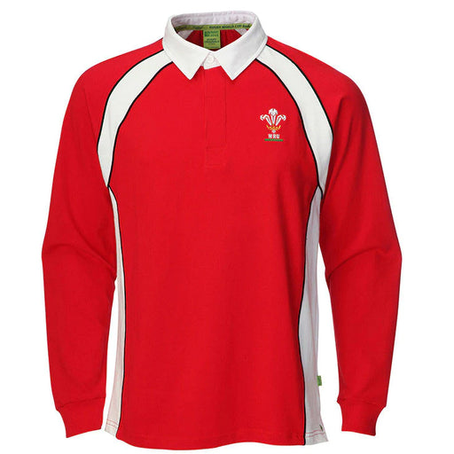 Mens Official WRU Long Sleeve Rugby Shirt