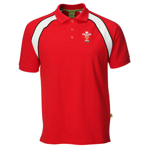 Men's Official WRU Welsh Rugby Contrast Polo Shirt