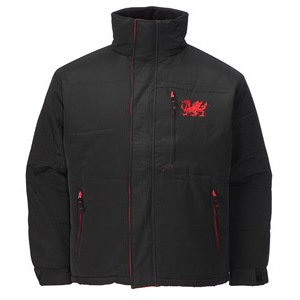Kids Welsh Dragon Black Puffer Jacket