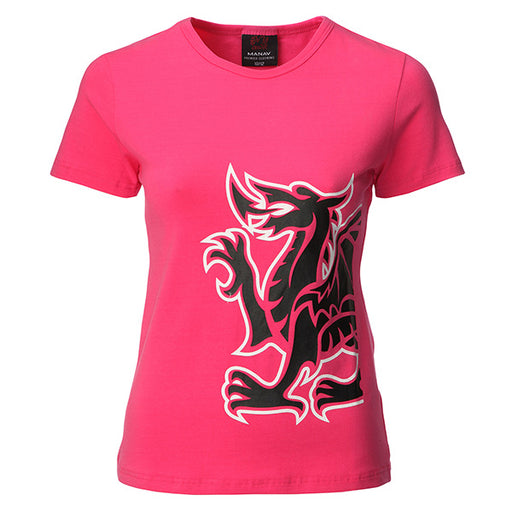 Ladies Welsh National Anthem Fitted T-Shirt - PINK