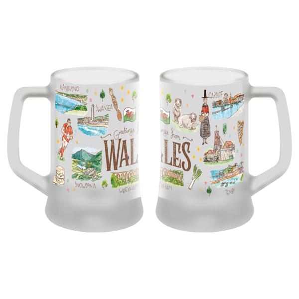 Frosted Beer Mug Wales Aquarelle