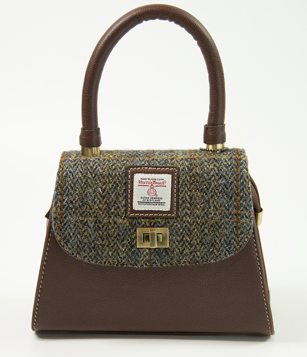 Harris Tweed Small Satchel Bag 11/Brown