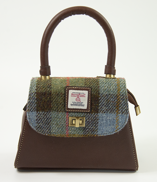 Harris Tweed Small Satchel Bag 4/Brown