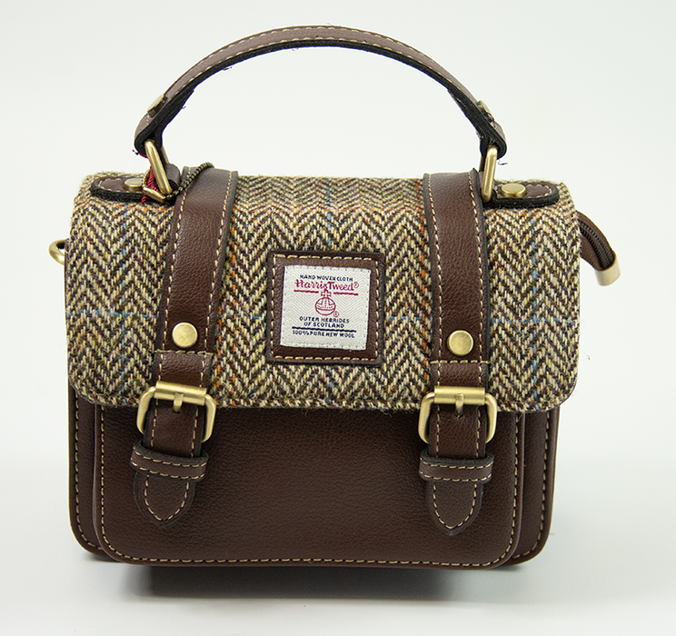 Harris Tweed Baby Satchel Bag 7/Brown