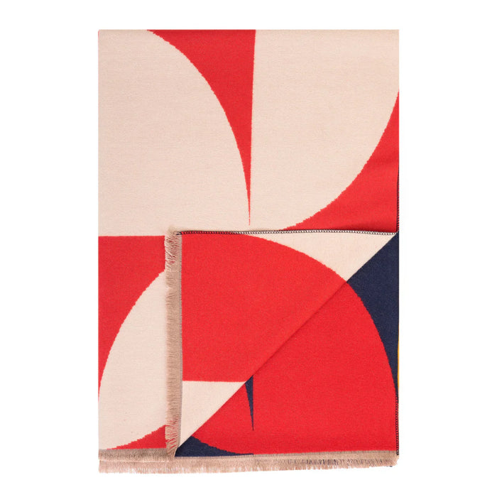 Welsh Woollens Leaf Super Soft Stole Navy/Red