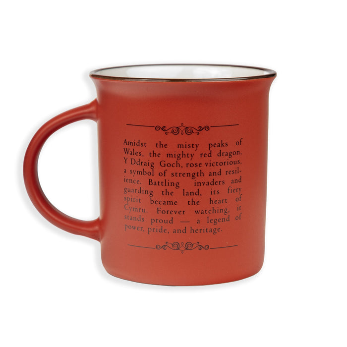 Welsh Red Matt Porcelain Mug
