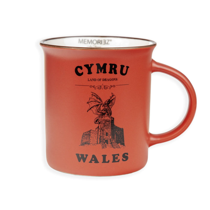 Welsh Red Matt Porcelain Mug