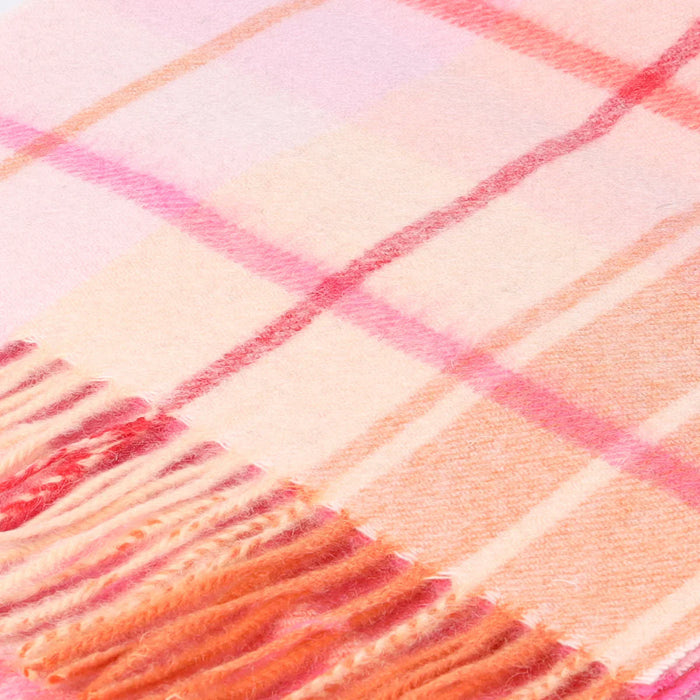 Welsh Woollens 100% Lambswool Scarf Mill Check Ginger