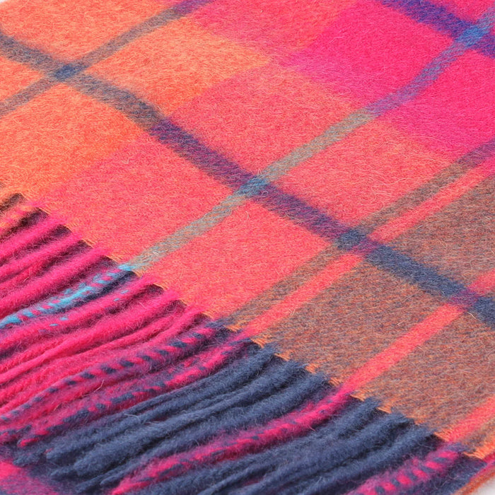 Welsh Woollens 100% Lambswool Scarf Mill Check Jazz