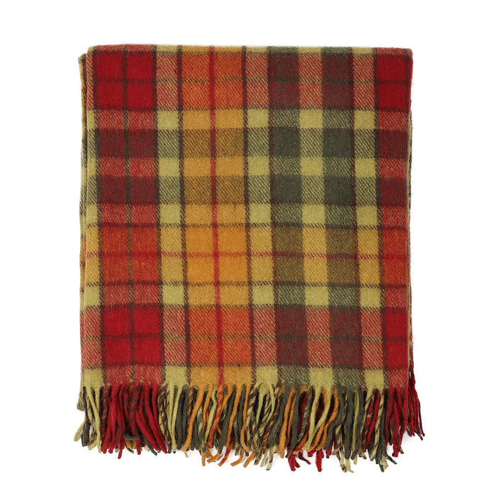 Welsh Woollens Recycled Wool Tartan Blanket Throw - Buchanan Autumn