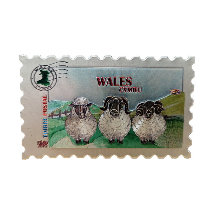 Wales Postal Sheep 3D Foil Magnet