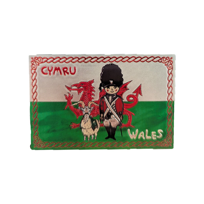Wales Royal Guard & Goat Flag Foil Magnet