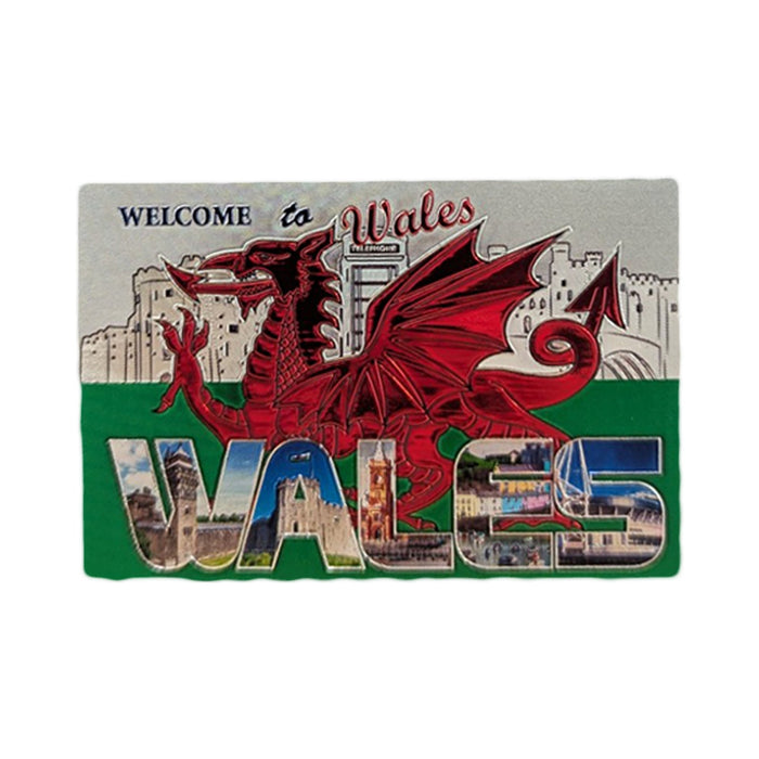 Welcome to Wales Flag Foil Magnet