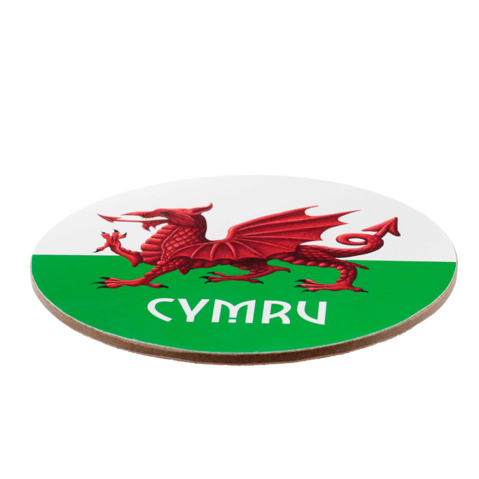 Welsh Dragon Wales (Cymru) Souvenir Porcelain Mug & Coaster Set