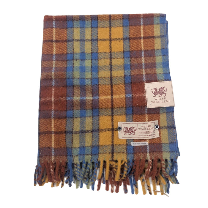 Welsh Woollens Wool Knee Blanket/Throw Antique Buchanan Tartan