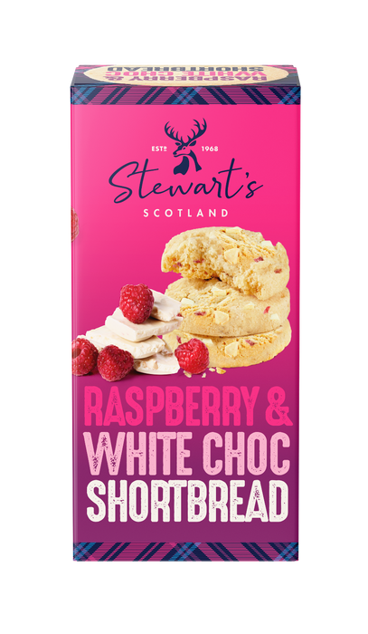 Stewart's Signature Raspberry & White Choc Shortbread - 160g