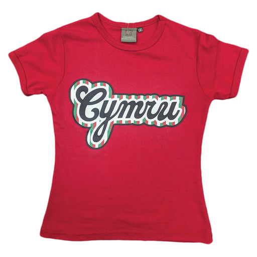 Ladies Candy Cymru Skinny T-Shirt - Red