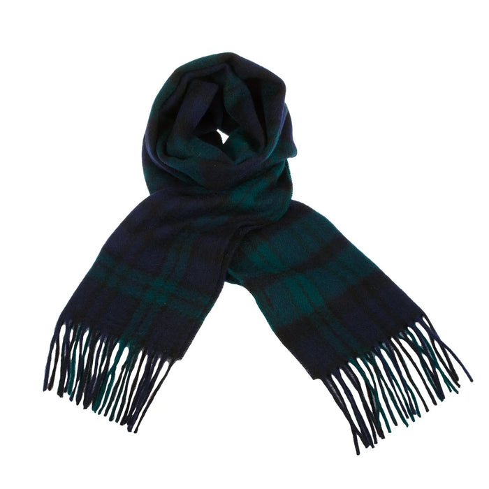 Welsh Woollens 100% Lambswool Scarf Black Watch Double Scale