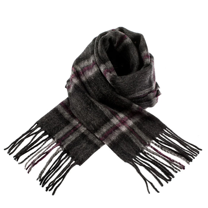 Welsh Woollens 100% Lambswool Scarf Thomson Charcoal