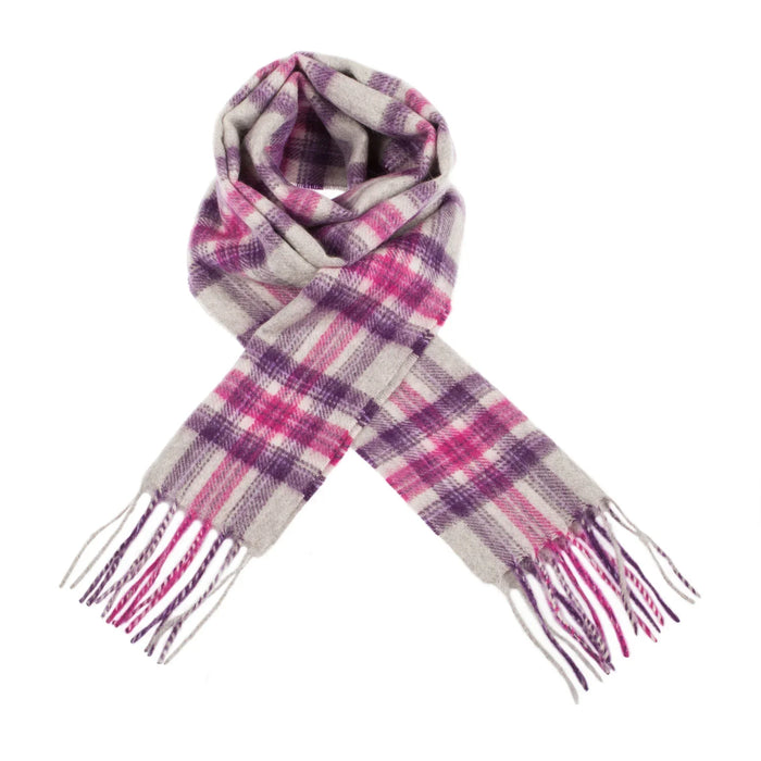 Welsh Woollens 100% Lambswool Scarf Stewart Purple