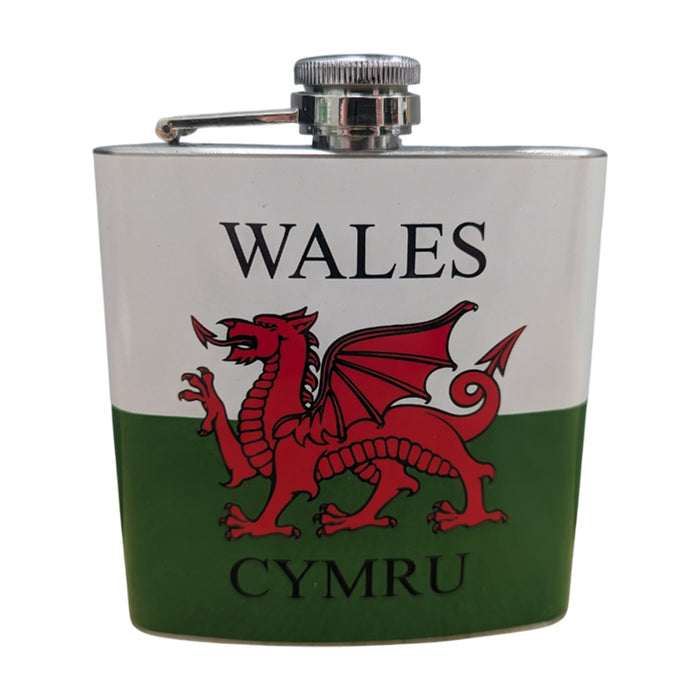 Wales Flag Hip Flask 6oz