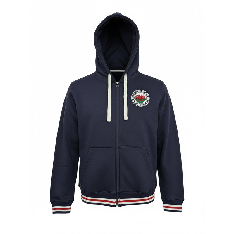 Navy Cymru Am Byth Full Zip Hoodie