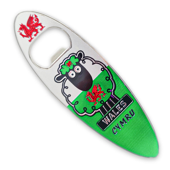 Wales Sheep Bottle Opener Magnet (Oval Shape) (MG005)