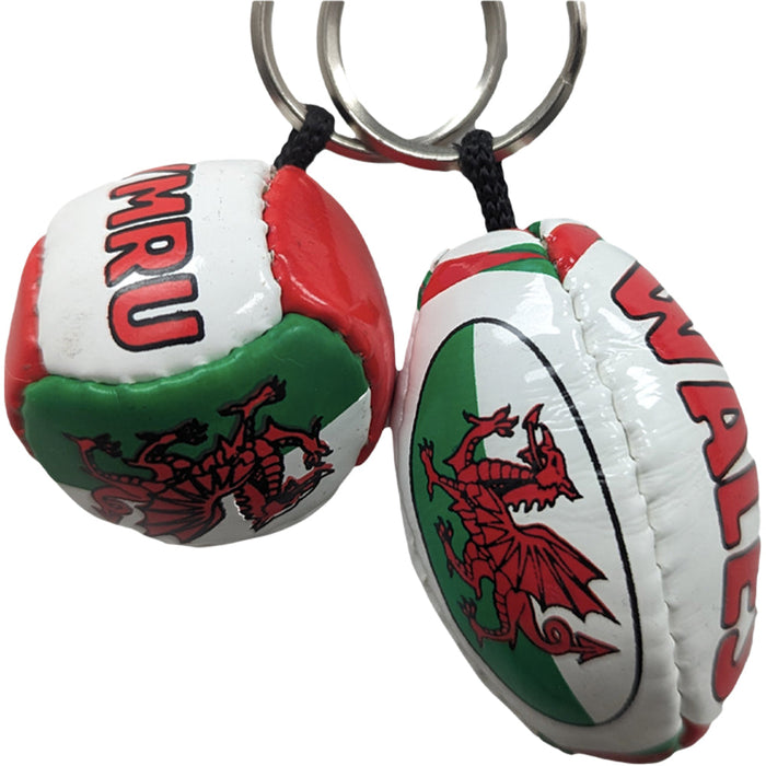 Wales Rugby Ball & Football Keyring