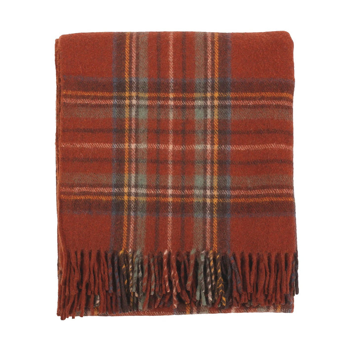 Welsh Woollens Recycled Wool Tartan Blanket Throw - Stewart Royal Antique