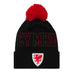 Official FAW® Wales Knit Hat Beanie Bobble - BLACK