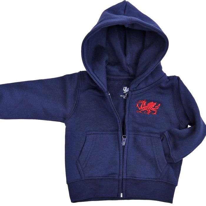 Baby Toddler Two Tone - Welsh Dragon Full Zip Hoody