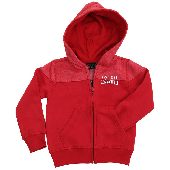 Children's Two Tone Cymru Wales Full Zip Hoody