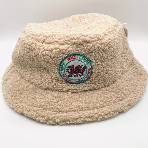 Welsh Winter Sherpa Bucket Hat - Beige