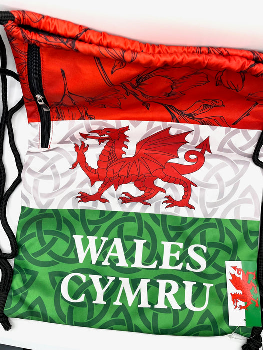 Welsh Dragon Cymru Gym Bag - Aztec Stripe