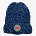 Welsh Dragon Knitted Beanie Hat - Blue Marl