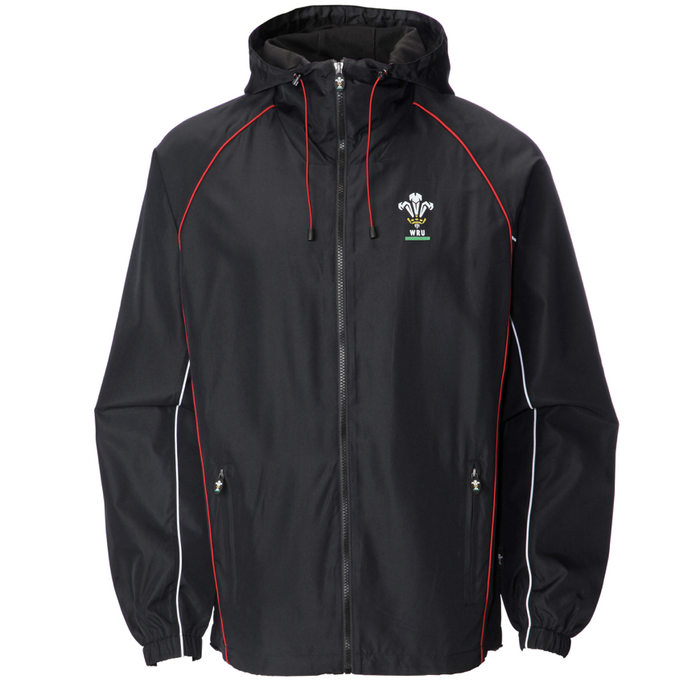 Children's Official WRU Welsh Waterproof Jacket - Black